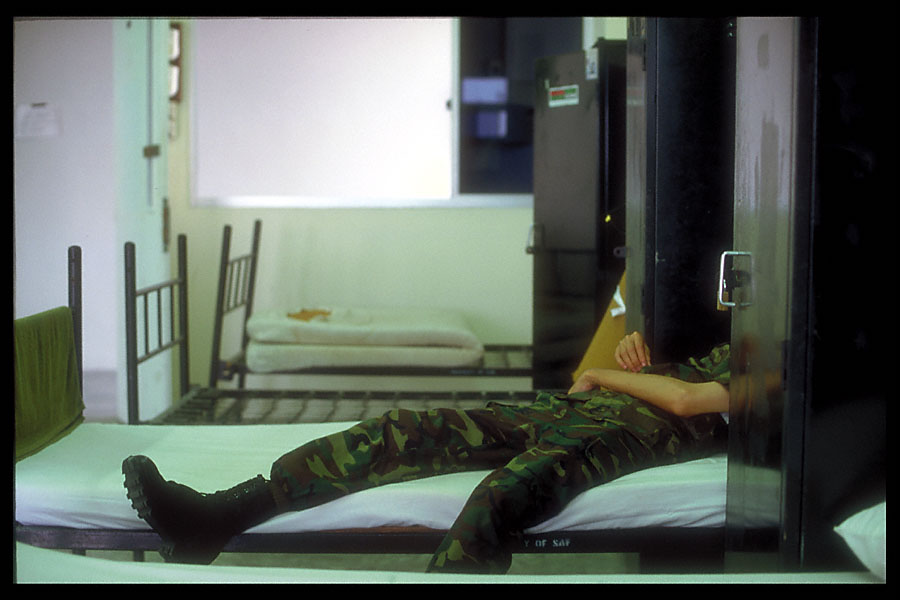 unknown soldier: yong jian tze on bed in bunk