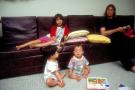 coco, jude, shi'en, and jasper in the living room