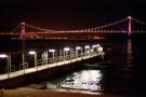 new bridge from hong kong to airport, at night, with jetty