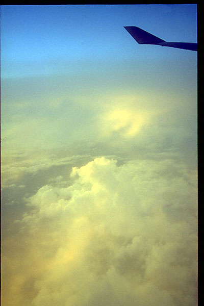 pink sunset above the clouds