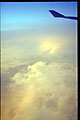pink sunset above the clouds