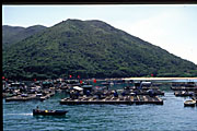 landscape with boats, sea, & hill